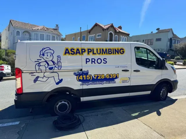 ASAP Plumbing Pros truck on the job