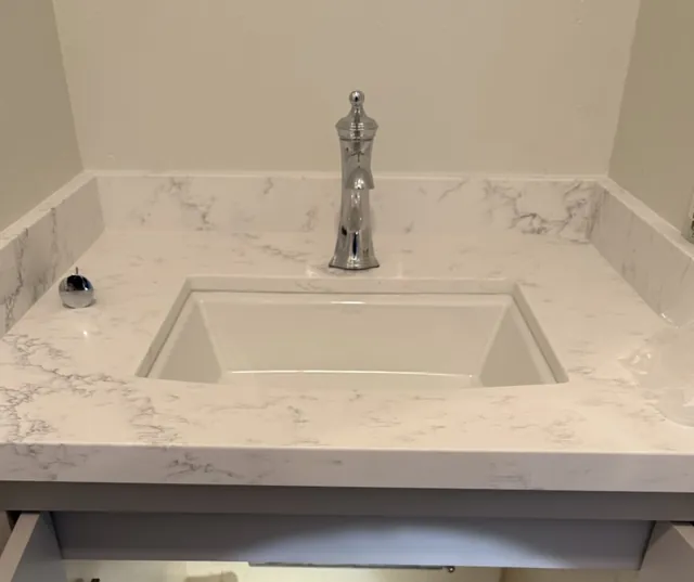Faucet installation on bathroom vanity