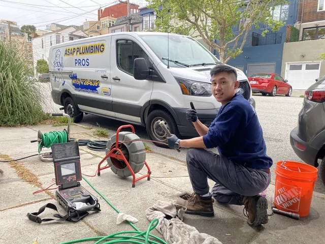 Sewer camera inspection on site