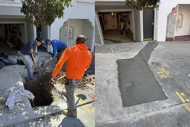 Sewer line replacement before and after