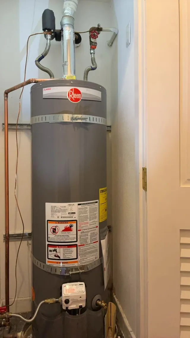 Tank water heater install with seismic straps